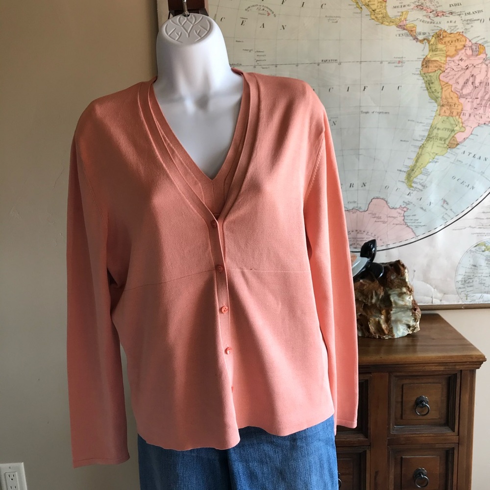 Talbots Sweater Set in Warm Salmon